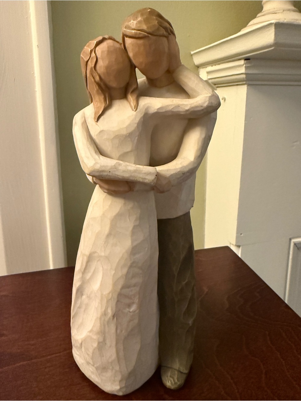 Willow Tree Embrace Sculpture - Cream & Tan